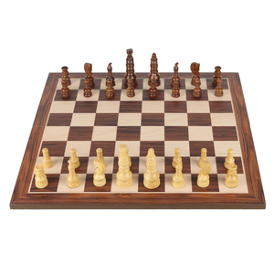 <b>Wooden</b> <b>Chess</b> Set in Dark Brown and Natural Finish Style <b>Chess</b> Pieces with Walnut <b>Chess</b> <b>Board</b> Classic Strategy Game Set for Home - Product Image 2