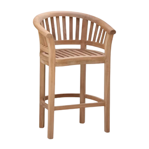 Taburete de Bar de Madera de Teca para Exteriores, Diseño Tradicional, Resistente a la Intemperie, Muebles de Jardín, Estructura de Madera Maciza - Product Image 1