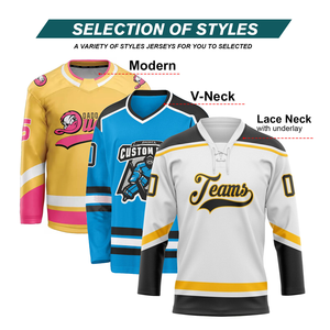 Maillot de hockey sur glace personnalisé pour équipe scolaire, uniforme coloré à rayures pour gardien de but, tenue de terrain - Product Image 2