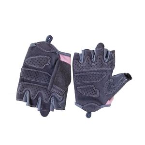 Best Selling Hot Sale Outdoor Breathable Leather Non-Slip Half Finger Weightlifting Gym <b>Gloves</b> with Lace-Up Closure for Unisex - Product Image 5