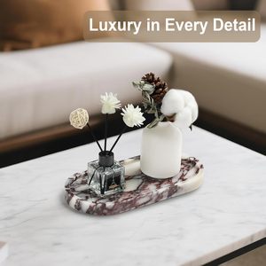 Affordable Handmade Marble Vanity Organizer <b>Tray</b> for Bathroom Essentials, Cosmetics, Perfumes and Countertop <b>Storage</b> - Product Image 5
