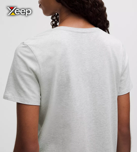 เสื้อยืดออกกำลังกายผู้หญิง XEEP แบบสบายๆ น้ำหนักเบา ทรงหลวม แขนสั้น ระบายอากาศดี คอวี ปักลายตัวอักษร - Product Image 3
