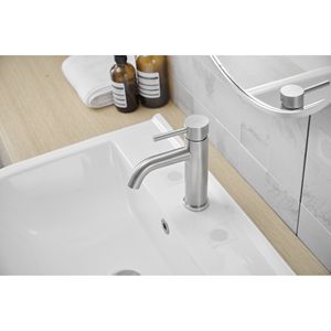 Rubinetto da bagno a manico singolo in nichel spazzolato con montaggio sul ponte RV con scarico a scomparsa per bagno e doccia - Product Image 3