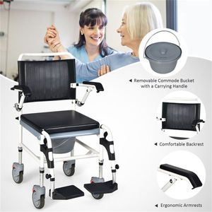4-in-1 Multifunctional Commode Chair Shower/Wheelchair/Normal Chair 4 Level Height Adjust Bathroom Safety Equipment - Product Image 6