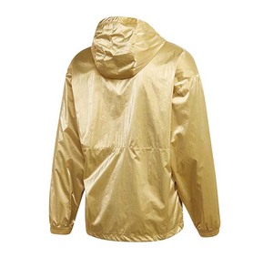 Veste coupe-vent à capuche avec demi-fermeture éclair dorée, double face, couleur or, design extérieur personnalisé - Product Image 6