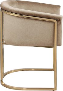 Chaise de salle à manger capitonnée en velours gris moderne et contemporain, chaise d'appoint standard pour chambre et salle à manger - Product Image 5
