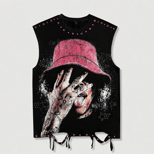 Camiseta sin mangas Glory con estampado gráfico personalizado, estilo vintage moderno, desgastada, para uso unisex. - Product Image 1