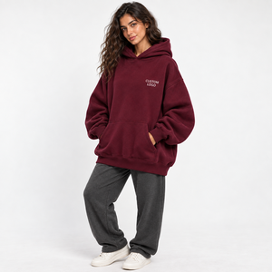 Oversized Women's Fleece <b>Hoodie</b> <b>Longline</b> Hooded Pullover Custom Logo Embroidery Front Cotton Sweatshirt Autumn Style - Product Image 4