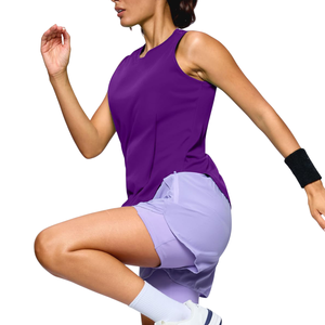 Camiseta sin mangas con cuello redondo para mujer, diseño elegante y personalizado, corte sin mangas y estilo moderno para correr, gimnasio y yoga. - Product Image 6