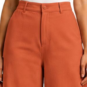 Pantalon palazzo large en terre cuite brodé pour femme, motif floral ajouré, taille haute, décontracté, en coton, vêtements personnalisés OEM - Product Image 5