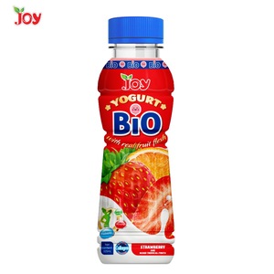 Bouteille de 250 ml de yaourt BIO prébiotique à la fraise et aux fruits tropicaux mélangés, OEM ODM Marque Privée, boisson au collagène et au calcium Manu - Product Image 1