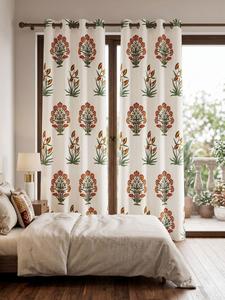 Classic hand block printed premium cotton <b>curtains</b> <b>for</b> <b>living</b> <b>room</b> bedroom window decor traditional floral design home style now - Product Image 4