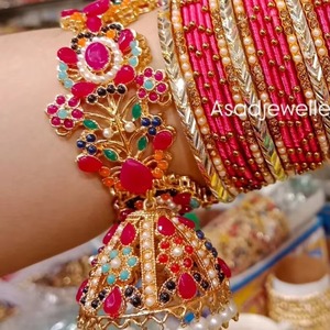<b>Wedding</b> Eco Friendly Stainless Steel Geometric Bohemian Bridal Bangles Set Customizable Heavy Traditional Indian Jewelry - Product Image 3