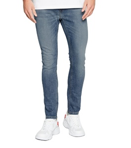 Jean Biker Homme Grande Taille Personnalisé Coupe Droite Extensible en Denim Effet Vieilli avec Trous Peints par Pulvérisation - Product Image 4