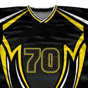 2026 Custom Sublimated New Design Regular Fit Lightweight Fabric Breathable V Neck Short Sleeve Reversible Lacrosse Jersey - Product Image 2