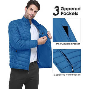 Veste matelassée légère pour homme, veste d'hiver OEM pour le ski, la neige, les activités de plein air, tissu hydrofuge, directement de l'usine - Product Image 3