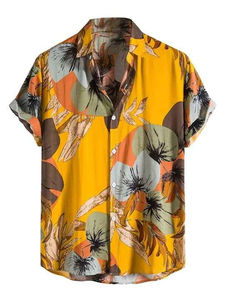 Ensemble chemise et short hawaïen pour homme, manches courtes, imprimé, boutonné, été, plage, chemises hawaïennes imprimées - Product Image 6