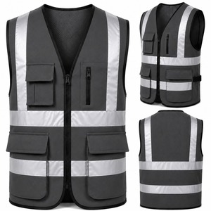 Best Seller Reflective <b>Mesh</b> Vest Zipper Closure Multiple Utility Pockets Site Worker Uniform Wholesale Factory Price - Product Image 2