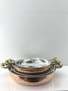 Traditional Brass Kadai with Black Iron Handles Handmade Brass Cooking Vessel for Indian Kitchen Wholesale Supplier - Product Image 3