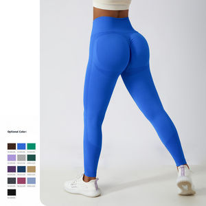 Leggings de compression décontractés taille haute élastique pour femmes, en Spandex/Polyester, longueur cheville, pour entraînement et sport, vente en gros - Product Image 4