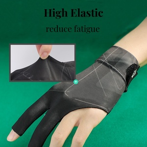 Gants de billard à demi-doigts avec sangle de poignet réglable pour la pratique du billard et du snooker, unisexe, sport - Product Image 3