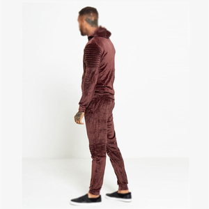 Nouvelle Collection 2026 : Ensemble Sportif Homme Personnalisé en Velours – Veste Zippée Longue et Pantalon de Jogging Légers pour l'Entraînement Automnal - Product Image 4