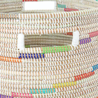 Panier de rangement en jonc de mer tressé à la main pour enfants, design moderne minimaliste de luxe multicolore, conception flexible, durable et écologique