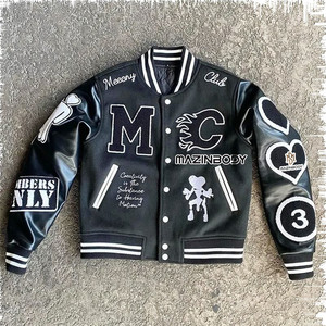Glory Zone Custom <b>Mens</b> Vintage Varsity <b>Jacket</b> Heavyweight Wool <b>Leather</b> Sleeve Letterman Baseball Coat 27 - Product Image 1