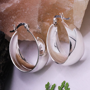 Pendientes de Aro Gruesos y Modernos de Plata de Ley 925, Joyería de Lujo Hecha a Mano para Bodas y Fiestas para Mujer - Product Image 5