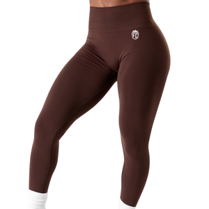 Leggings Deportivos de Cintura Ultra Alta para Mujer, Sin Costuras, con Efecto Scrunch, Color Espresso, Alta Elasticidad, para Yoga, Gimnasio, Fitness, Control de Abdomen, Ropa Deportiva, Ajuste Profesional - Product Image 1