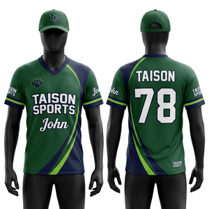 Premium 180 GSM Polyester Interlock <b>Bowling</b> Jersey Green Navy Contrast Panels Moisture Wicking Sublimation Custom Logo Team Wear - Product Image 6