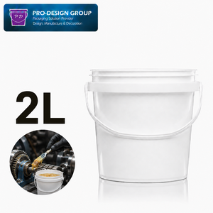 Seau à graisse en plastique de 2 L avec poignée et couvercle sécurisé pour l'emballage de graisse lubrifiante, récipient à lubrifiant industriel anti-fuite - Product Image 1