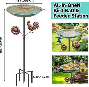 OEM Manufacturer Decorative Backyard Iron Bird <b>Bath</b> For Patio Garden Lawn And Bird Feeding Outdoor Applications Purpose Daily - Product Image 6