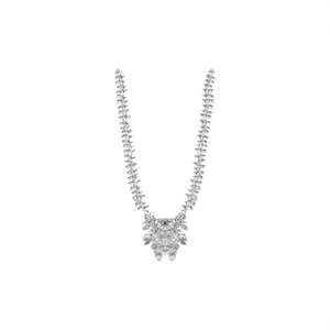 Silver Lookalike Temple <b>Necklace</b> <b>and</b> <b>Earring</b> <b>Set</b> for <b>Bridal</b> or Gift - Product Image 2