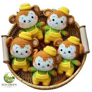 Mini Handmade Crochet Animal <b>Plush</b> Keychain Cute Bag Charm Soft Yarn Pendant Gift for Women Friends Kids - Product Image 3