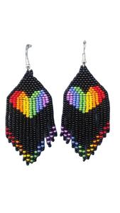 Pendientes Hechos a Mano con Cuentas de Colores Rosa y Azul de la Mejor Calidad, Bordados con Cuentas, para Bodas, de la India - Product Image 4