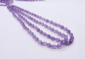 Perles en améthyste naturelle africaine facettées en forme de goutte 5x7-7x9 MM, perles en améthyste en forme de larme, 16 pouces, gouttes d'améthyste - Product Image 1
