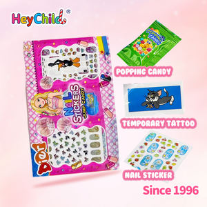 Caramelos al por mayor con etiqueta privada personalizada, dulce de juguete con pegatinas de uñas favoritas de niñas, con caramelos explosivos y tatuajes temporales, dulce para niños OEM - Product Image 3