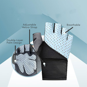 Gants de fitness pour hommes avec logo personnalisé en gros, respirants, antidérapants, en néoprène et cuir, pour la musculation - Product Image 5