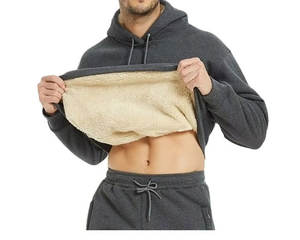 Long Sleeve Pullover Tops Solid Sweatshirt Men Thick Fleece Hoodies Hooded Sweatshirts Fleece <b>Lined</b> Winter Velvet Warm <b>Coat</b> - Product Image 4