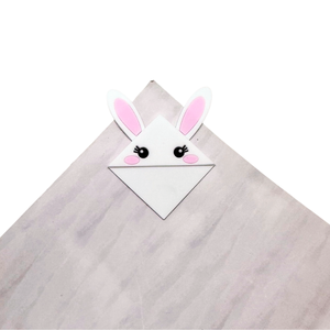 Marcapáginas de Esquina Reutilizable de PVC con Diseño Original, Papelería de Calidad, Regalo de Oficina, Regreso a Clases, OEM ODM, Conejito - Product Image 1