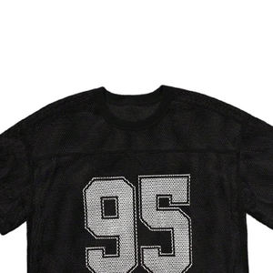 Maillot de football américain rétro personnalisé, coupe courte, style streetwear, coupe ample, en mesh, vente en gros - Product Image 4