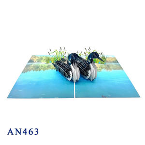 Tarjeta de Felicitación 3D Pop-up de la Familia Loon, Diseño Personalizado, Hecha a Mano en Vietnam, Regalo para el Día de San Valentín con Temática Animal - Product Image 3