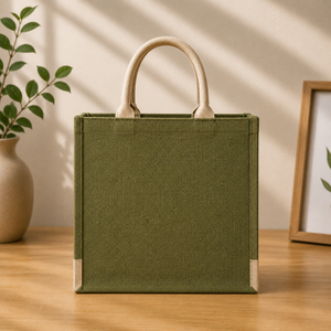 Bolsa de Yute Ecológica Mediana AMANI con Logotipo Personalizado, Asa de Hombro Reutilizable para Compras y Regalos, 33x37x16cm (Bengala Occidental) - Product Image 4