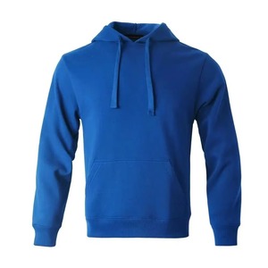 <b>Men's</b> Light Blue Hooded Sweatshirt Regular Fit Cotton Fleece Casual Autumn Wear With Front Pocket - Product Image 5