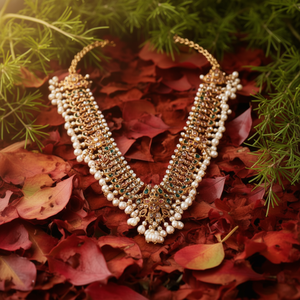 Kemp Gold Plated Pearl Crystal High Neck Choker Necklace for Wedding - Product Image 3