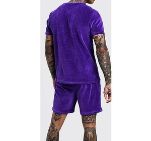 Ensemble short et chemise en velours 100 % laine à manches courtes pour homme RABUSH SPORTS – Tenue de sport respirante pour l'été, col montant, personnalisable - Product Image 6