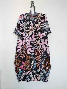 Vestido Kaftan de Algodón con Estampado de Hojas Hecho a Mano, Traje Ligero de Playa Estilo Indio - Product Image 3