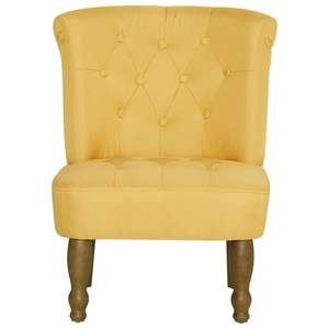 Set di 2 sedie da soggiorno in tessuto giallo stile francese - Product Image 5
