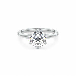 Anillo de Compromiso con Diamante Cultivado en Laboratorio, Corte Redondo, 6 Puntas, Solitario, Anillo de Oro Minimalista, Anillo de Novia, Joyería Fina para Mujer - Product Image 3